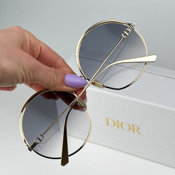 Dior EVERDIOR R1U C0A2 BRAND NEW Sunglasses Gold Gradient Unisex Metal Round - Picture 3 of 11